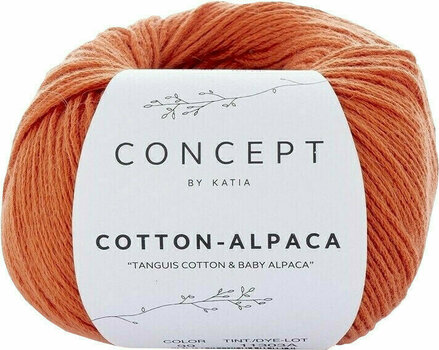 Плетива прежда Katia Cotton-Alpaca 99 Orange - 1