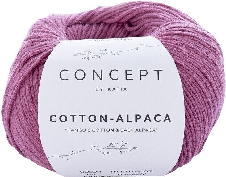 Fil à tricoter Katia Cotton-Alpaca 89 Raspberry Red