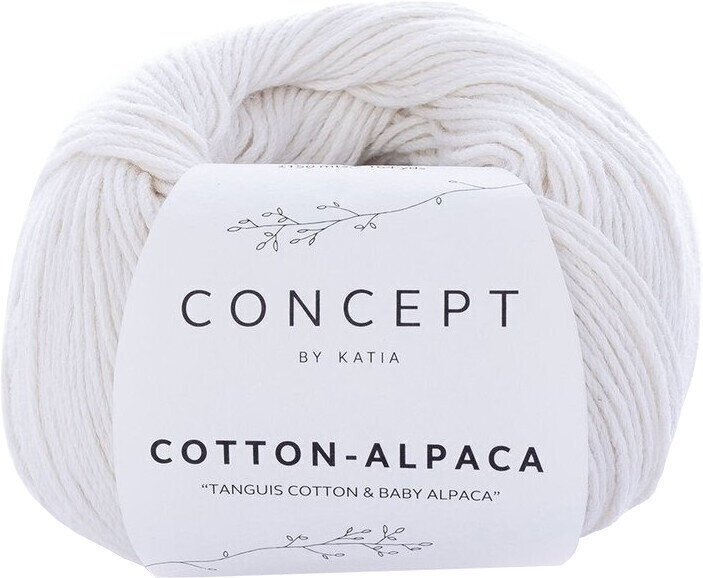 Fios para tricotar Katia Cotton-Alpaca 80 White