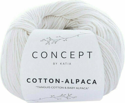 Pletilna preja Katia Cotton-Alpaca 80 White - 1