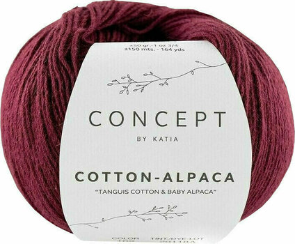 Pređa za pletenje Katia Cotton-Alpaca 102 Wine Red Pređa za pletenje - 1