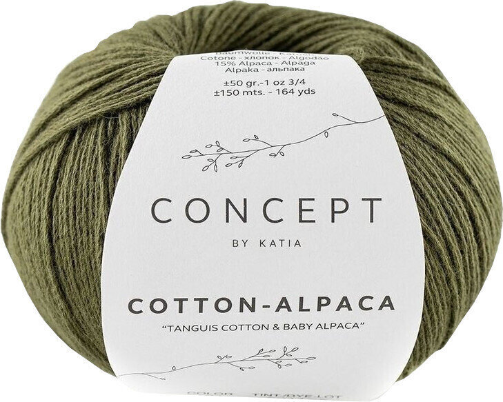 Fil à tricoter Katia Cotton-Alpaca 101 Khaki Fil à tricoter