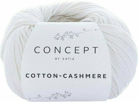 Плетива прежда Katia Cotton Cashmere 52 White - 1