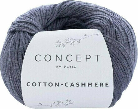Stickgarn Katia Cotton Cashmere 61 Dark Grey - 1