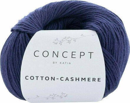 Fios para tricotar Katia Cotton Cashmere 62 Dark Blue - 1