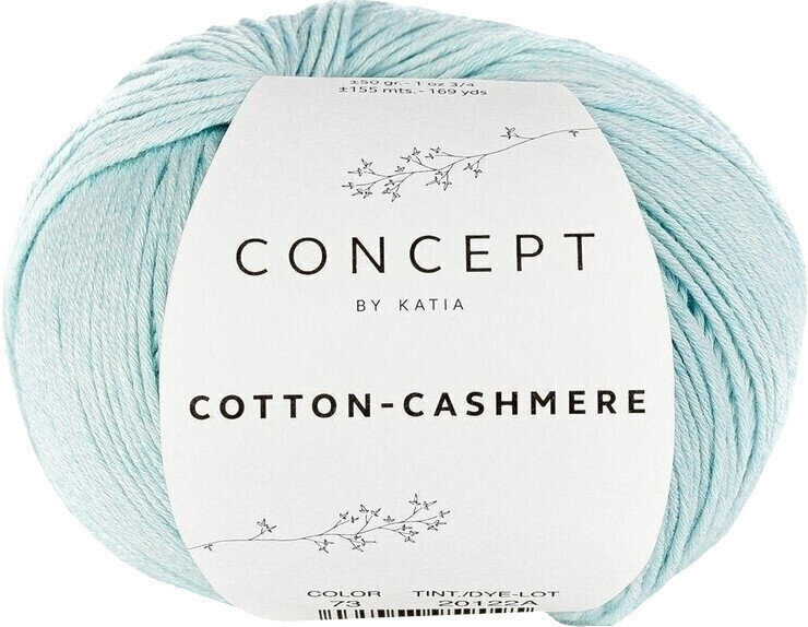 Fil à tricoter Katia Cotton Cashmere 73 Water Blue