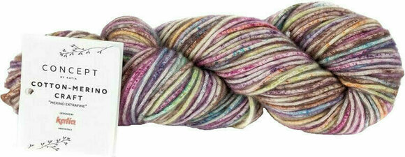 Fil à tricoter Katia Cotton Merino Craft 206 Lilac/Pistachio/Brown - 1