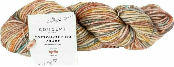 Pletací příze Katia Cotton Merino Craft 202 Blue/Yellow/Red Pletací příze - 1