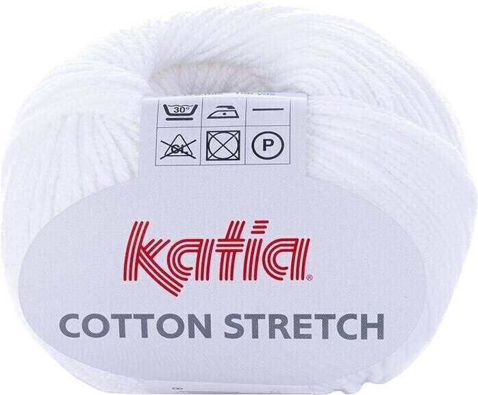 Fios para tricotar Katia Cotton Stretch 1 White