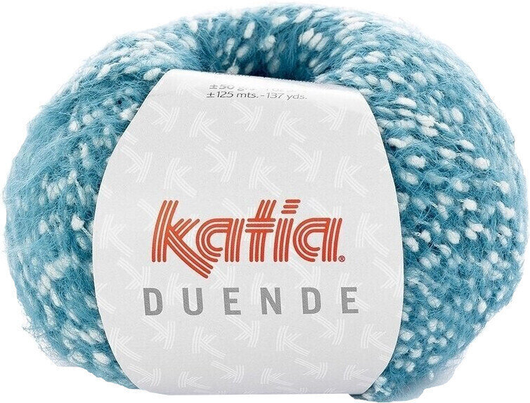 Fios para tricotar Katia Duende 310 Green Blue/Off White