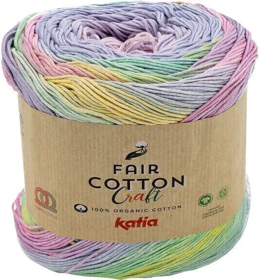 Fire de tricotat Katia Fair Cotton Craft 603 Rose/Mauve/Light Yellow/Green
