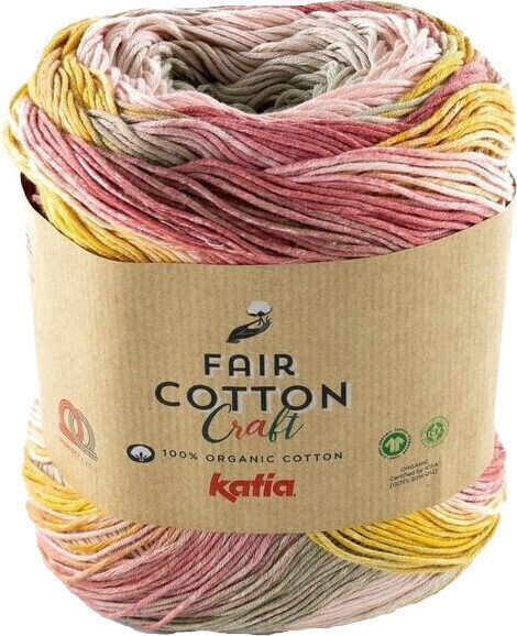 Kudumislõng Katia Fair Cotton Craft 601 Stone Grey/Coral/Ochre