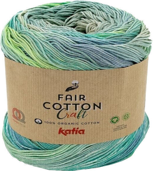 Pletacia priadza Katia Fair Cotton Craft 600 Beige/Mint Green/Lemon Yellow/Blue
