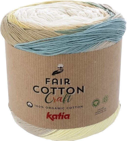 Fil à tricoter Katia Fair Cotton Craft 501 White/Beige/Pistachio