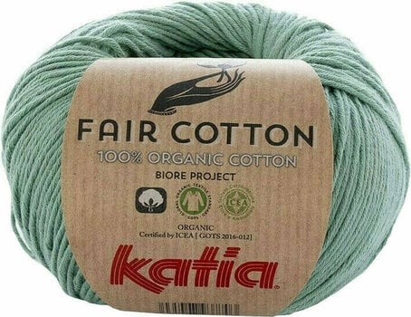 Fios para tricotar Katia Fair Cotton 17 Mint Green - 1