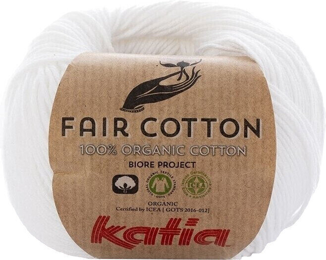 Knitting Yarn Katia Fair Cotton 1 White