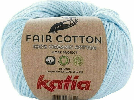 Strickgarn Katia Fair Cotton 8 Light Sky Blue - 1