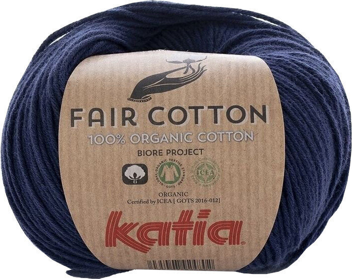 Knitting Yarn Katia Fair Cotton 5 Dark Blue Knitting Yarn