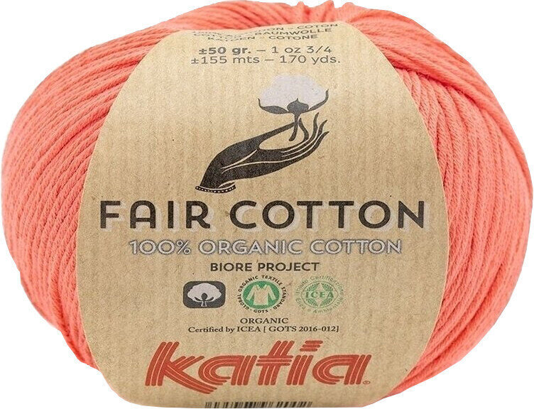 Knitting Yarn Katia Fair Cotton 44 Salmon Range
