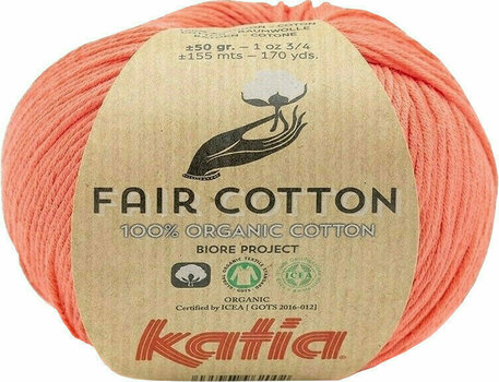 Knitting Yarn Katia Fair Cotton 44 Salmon Range - 1