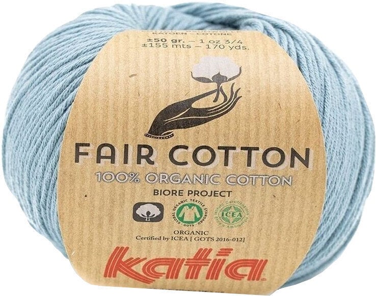 Knitting Yarn Katia Fair Cotton 41 Grey Blue