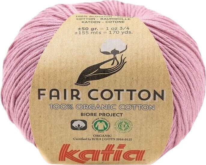 Fil à tricoter Katia Fair Cotton 40 Light Mauve Fil à tricoter