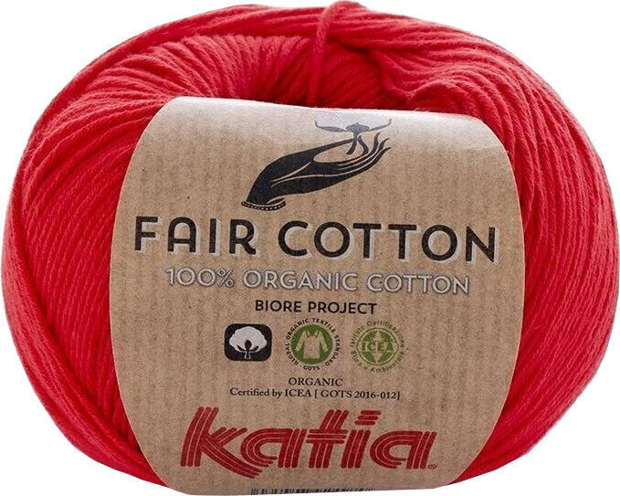 Pletilna preja Katia Fair Cotton 4 Red