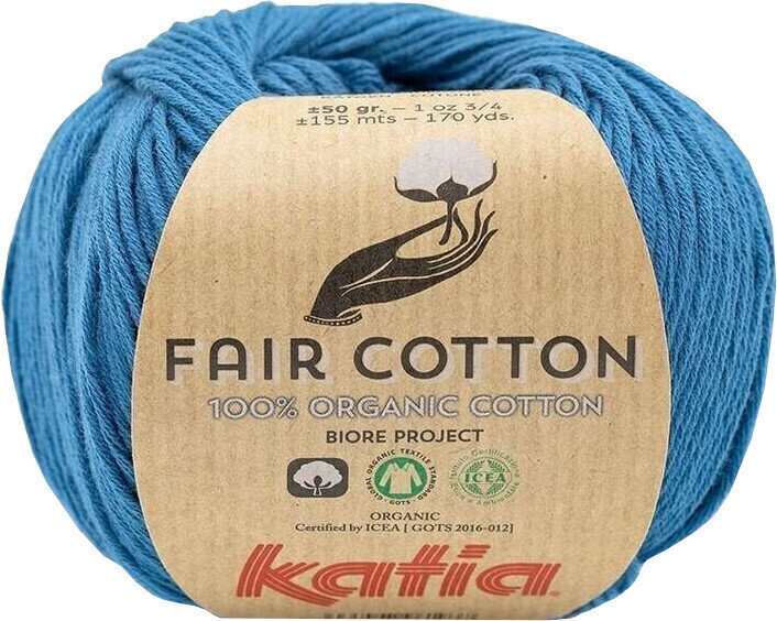 Knitting Yarn Katia Fair Cotton 38 Green Blue