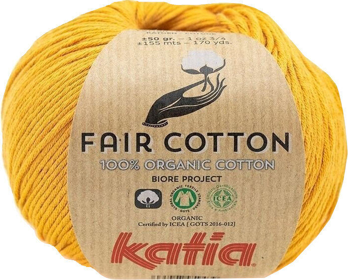 Fios para tricotar Katia Fair Cotton 37 Mustard