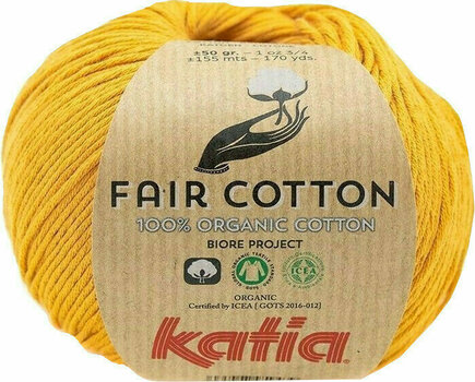 Fios para tricotar Katia Fair Cotton 37 Mustard - 1