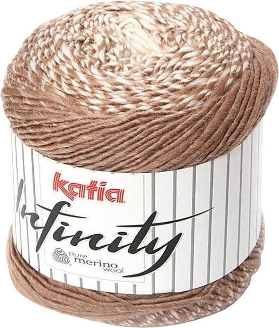 Knitting Yarn Katia Infinity 100 Off White/Fawn Brown Knitting Yarn