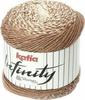 Knitting Yarn Katia Infinity 100 Off White/Fawn Brown Knitting Yarn - 1