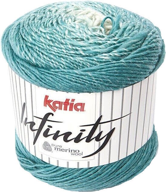 Fil à tricoter Katia Infinity 102 Off White/Water Blue Fil à tricoter
