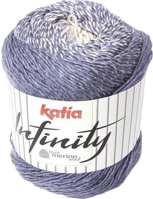 Knitting Yarn Katia Infinity 103 Off White/Azure Blue Knitting Yarn