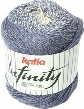 Knitting Yarn Katia Infinity 103 Off White/Azure Blue Knitting Yarn - 1