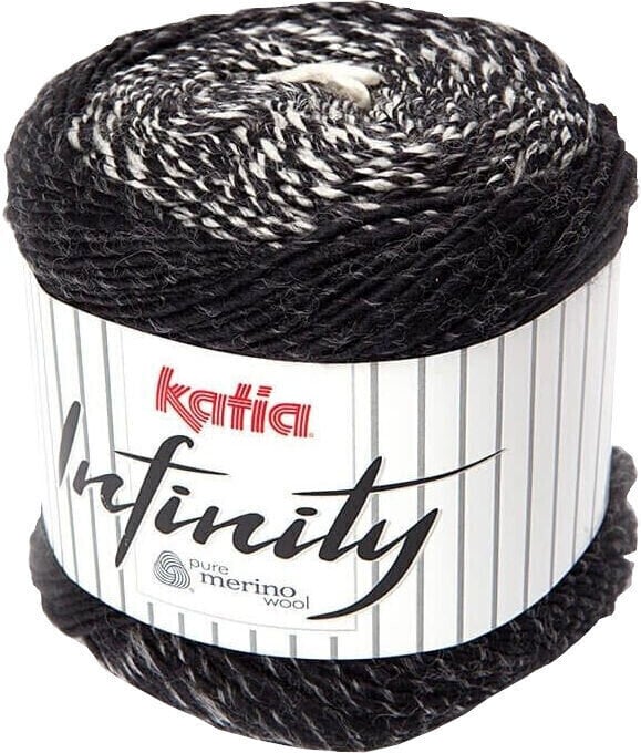 Fil à tricoter Katia Infinity 104 Off White/Black Fil à tricoter