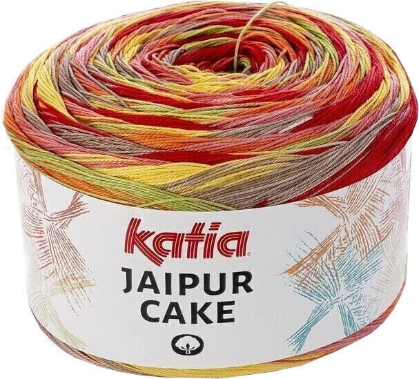 Fil à tricoter Katia Jaipur Cake 400 Coral/Green/Yellow/Red Fil à tricoter