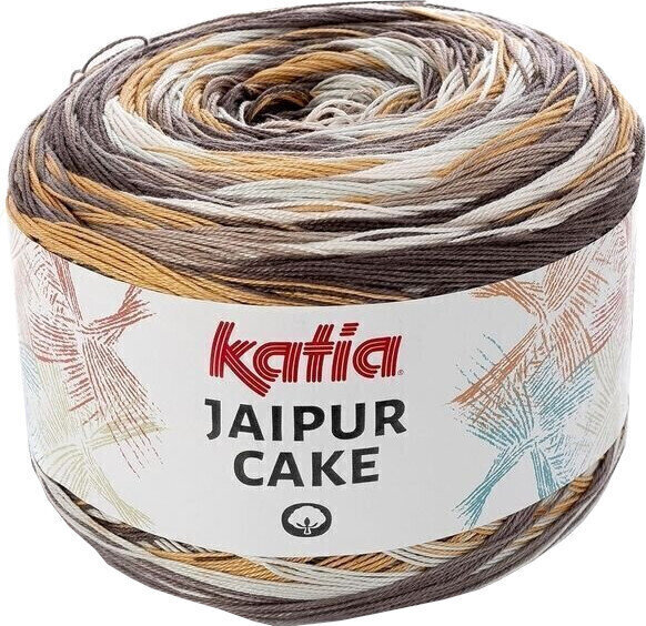 Fios para tricotar Katia Jaipur Cake 402 Off White/Beige/Brown/Sand Yellow