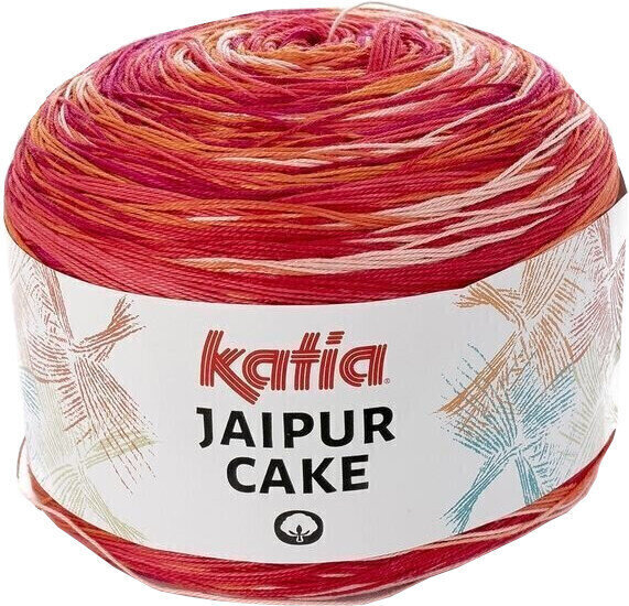 Fil à tricoter Katia Jaipur Cake 409 Orange/Coral/Rose Fil à tricoter