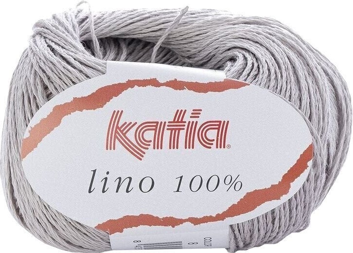 Pletilna preja Katia Lino 100% 8 Pearl Light Grey