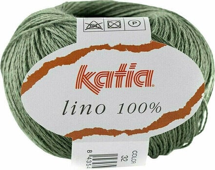 Fios para tricotar Katia Lino 100% 32 Reseda Green - 1