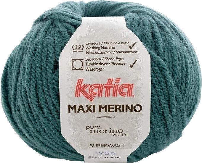 Fil à tricoter Katia Maxi Merino 59 Emerald Fil à tricoter