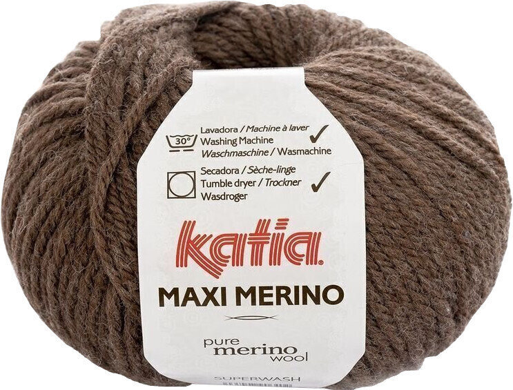 Fil à tricoter Katia Maxi Merino 50 Medium Brown Fil à tricoter