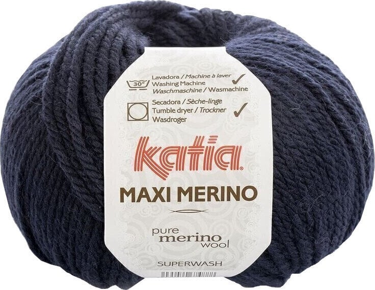 Fios para tricotar Katia Maxi Merino 5 Dark Blue