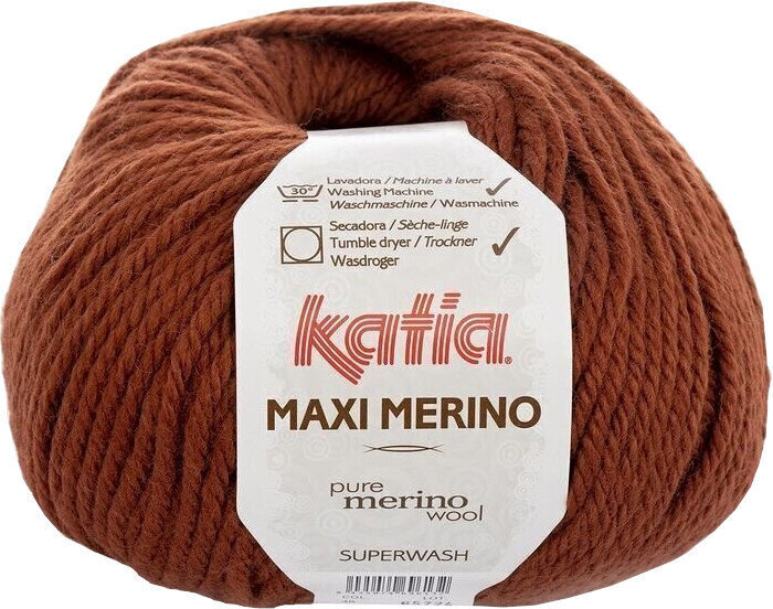 Fios para tricotar Katia Maxi Merino 48 Terra Brown