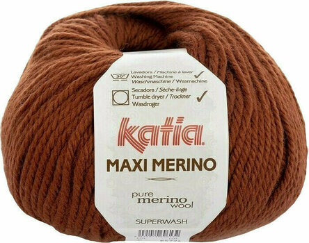Fios para tricotar Katia Maxi Merino 48 Terra Brown - 1