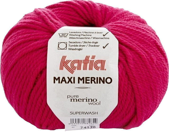 Fil à tricoter Katia Maxi Merino 42 Fuchsia Fil à tricoter
