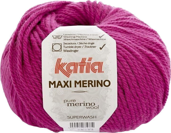 Fil à tricoter Katia Maxi Merino 27 Dark Fuchsia Fil à tricoter