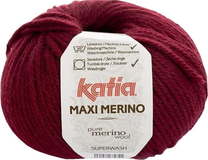 Fil à tricoter Katia Maxi Merino 23 Dark Maroon