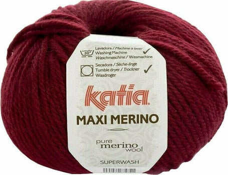 Fil à tricoter Katia Maxi Merino 23 Dark Maroon - 1